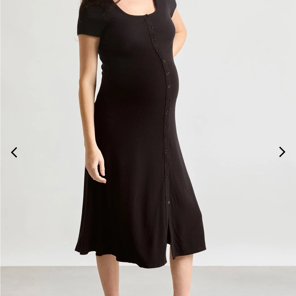 The softest rib nursing midi dress